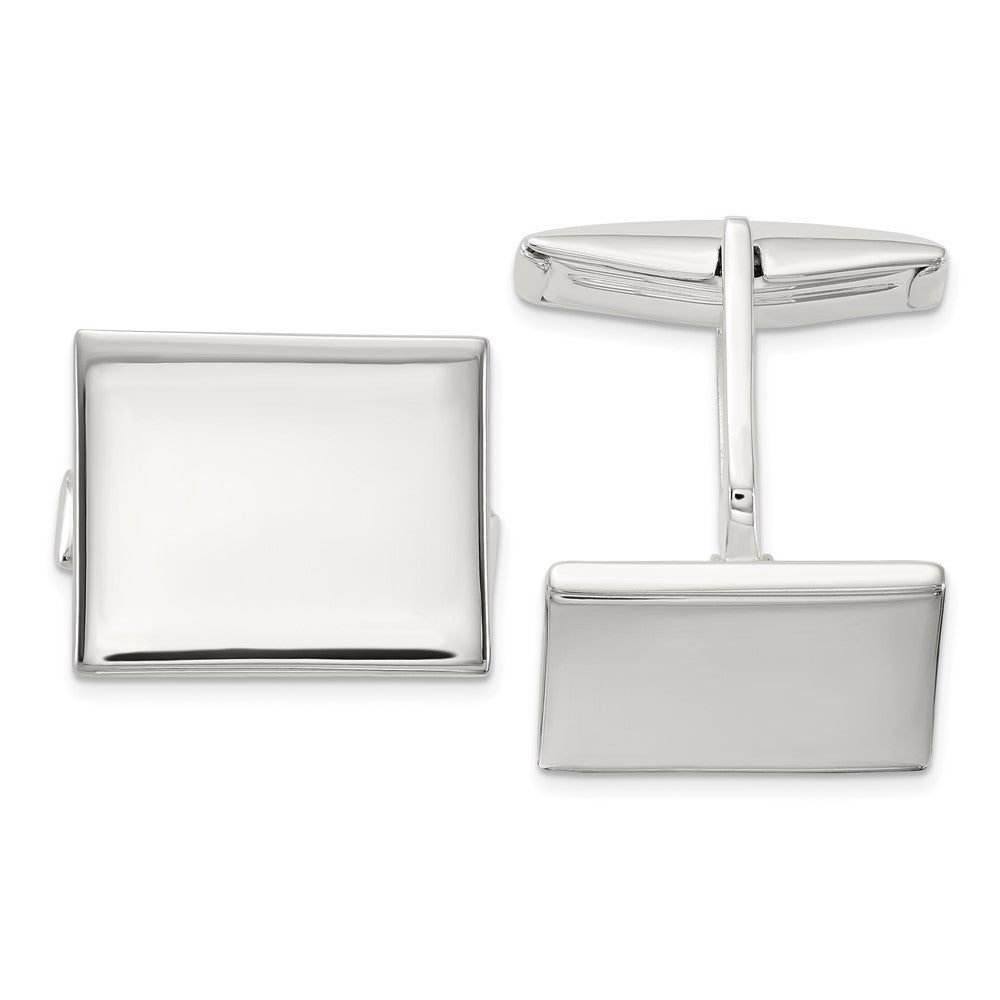 Sterling Silver Polished Rectangle Cuff Links fine designer jewelry for men and women