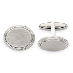 Chisel Stainless Steel Brushed and Polished Oval Cufflinks fine designer jewelry for men and women