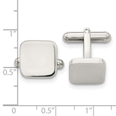 Chisel Stainless Steel Polished Rounded Square Cufflinks fine designer jewelry for men and women