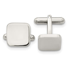 Chisel Stainless Steel Polished Rounded Square Cufflinks fine designer jewelry for men and women
