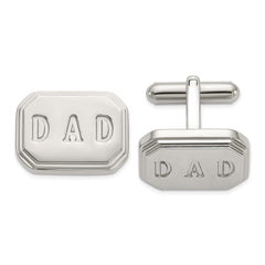 Chisel Stainless Steel Polished Enameled Dad Cufflinks fine designer jewelry for men and women