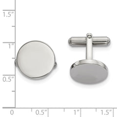 Chisel Stainless Steel Polished Circle Cufflinks fine designer jewelry for men and women