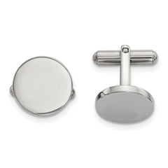 Chisel Stainless Steel Polished Circle Cufflinks fine designer jewelry for men and women