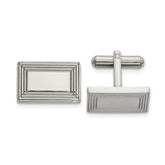 Chisel Stainless Steel Polished Rectangle Cufflinks fine designer jewelry for men and women