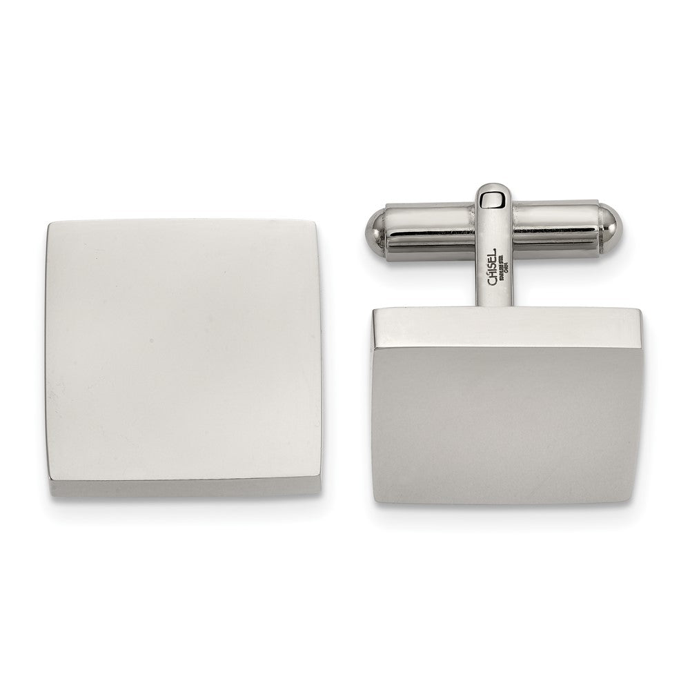 Chisel Stainless Steel Polished Square Cuff Links fine designer jewelry for men and women