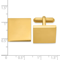 Chisel Stainless Steel Polished Yellow IP-Plated Square Cuff Links fine designer jewelry for men and women
