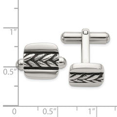 Chisel Stainless Steel Antiqued and Polished Cuff Links fine designer jewelry for men and women