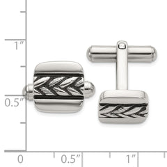 Chisel Stainless Steel Antiqued and Polished Cuff Links fine designer jewelry for men and women