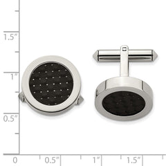 Chsisel Titanium Polished with Black Carbon Fiber Inlay Cuff Links fine designer jewelry for men and women