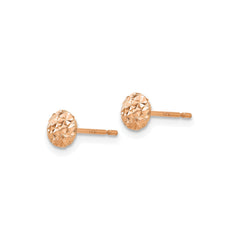 14K Rose Gold 5mm Diameter Puffed Circle Stud Earrings