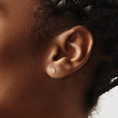 14K Rose Gold 5mm Diameter Puffed Circle Stud Earrings