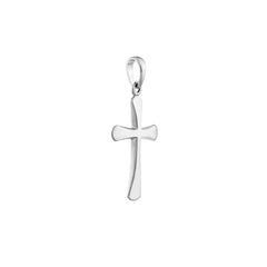 14K Yellow Gold Cross Pendant, Flared Edges, 1 Inch Length