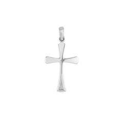 14K Yellow Gold Cross Pendant, Flared Edges, 1 Inch Length