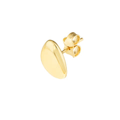 14k Yellow Gold Oval Disc Stud Earrings