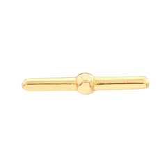 14K Yellow Gold Bar Stud Earrings, 6mm