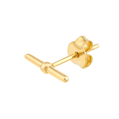 14K Yellow Gold Bar Stud Earrings, 6mm