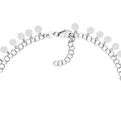 Sterling Silver Round Link Hanging Circle Charms Anklet, 10"