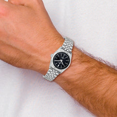 Mens Charles Hubert Stainless Steel Black Dial Watch