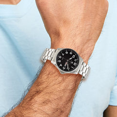 Charles Hubert Stainless Steel Black Dial Men's Watch