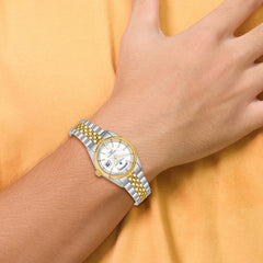 Mens Charles Hubert Two-tone Stainless Steel Silver-White Dial Watch