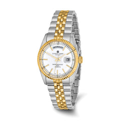 Mens Charles Hubert Two-tone Stainless Steel Silver-White Dial Watch