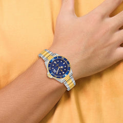 Mens Charles Hubert Two-tone Stainless Steel Blue Dial Watch