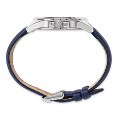 Mason Stainless Steel Blue Dial Blue Leather Band Watch