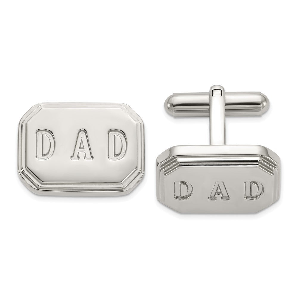 Chisel Stainless Steel Polished Enameled Dad Cufflinks - JewelryAffairs