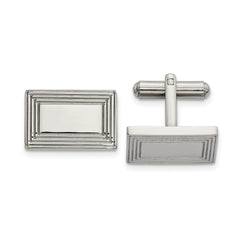 Chisel Stainless Steel Polished Rectangle Cufflinks - JewelryAffairs