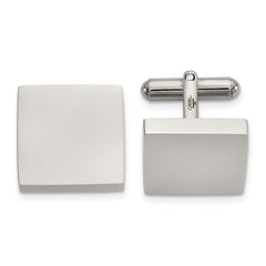 Chisel Stainless Steel Polished Square Cuff Links - JewelryAffairs