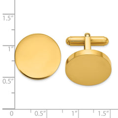 Chisel Stainless Steel Polished Yellow IP - Plated Circle Cuff Links - JewelryAffairs