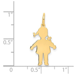 14K Yellow Gold Girl's Silhouette Charm Engravable Pendant fine designer jewelry for men and women