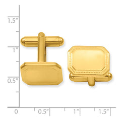 Kelly Waters Gold - plated Polished Rectangle Engravable Cuff Links - JewelryAffairs