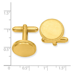 Kelly Waters Gold - plated Satin Florentine Round Beaded Cuff Links - JewelryAffairs