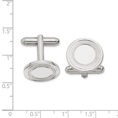 Kelly Waters Rhodium - plated Round with Inside Ring Cuff Links - JewelryAffairs