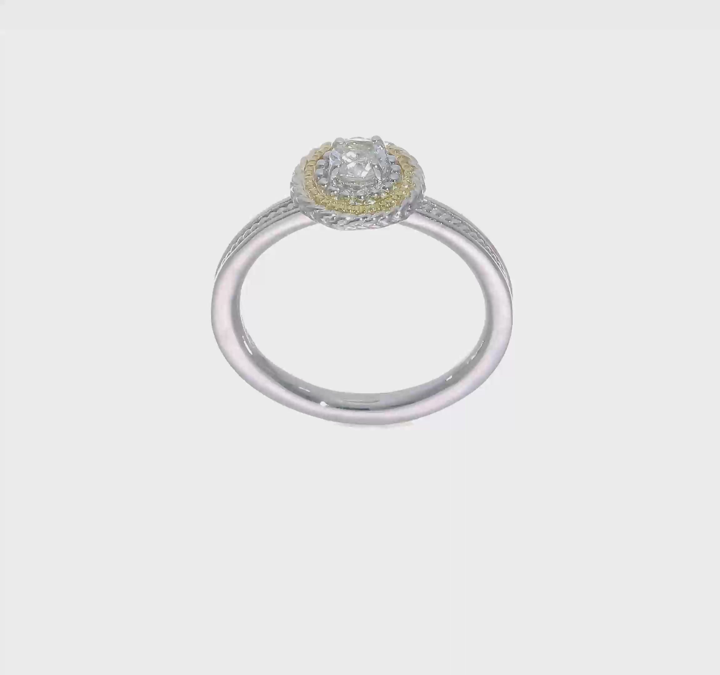 Sterling Silver and 14k Yellow Gold Stackable Expressions Sterling Silver Birthstone Ring