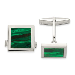 Sterling Silver Malachite Cuff Links - JewelryAffairs