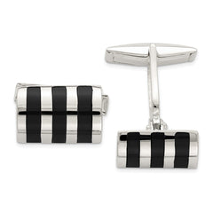Sterling Silver Onyx Cufflinks - JewelryAffairs