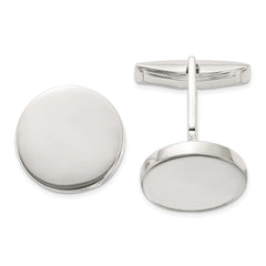 Sterling Silver Polished Round Cuff Links - JewelryAffairs