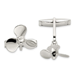 Sterling Silver Propeller Cuff Links - JewelryAffairs