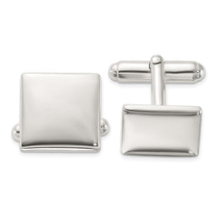 Sterling Silver Rhodium - plated Polished Square Cuff Links - JewelryAffairs