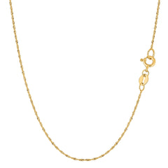 10k Yellow Gold Singapore Chain Necklace, 0.8mm - JewelryAffairs