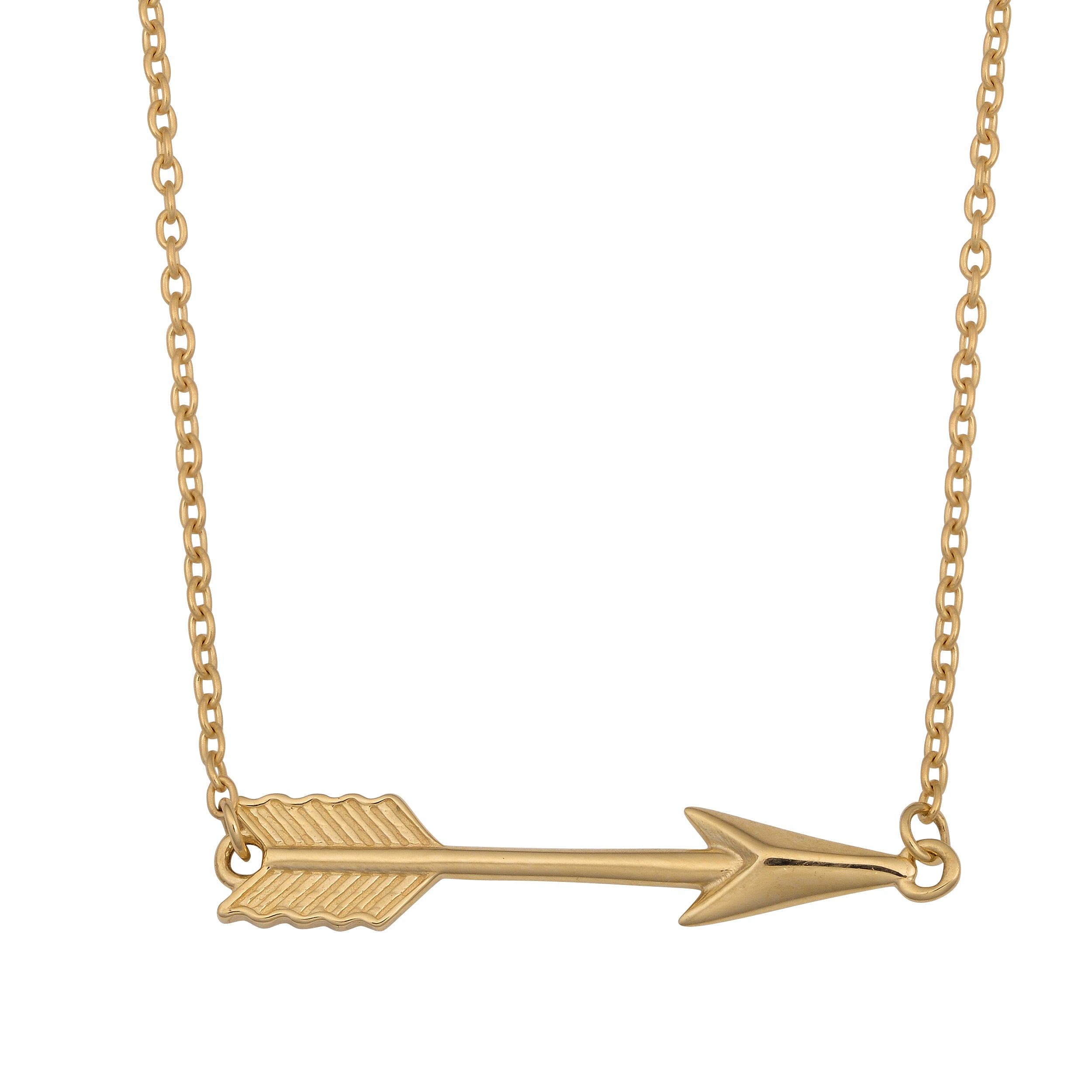 10K Yellow Gold Arrow Pendant Necklace 18 18 Yellow
