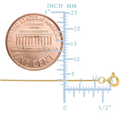 10k Yellow Solid Gold Mirror Box Chain Necklace, 0.45mm fine designer jewelry for men and women