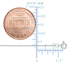 10k White Solid Gold Mirror Box Chain Necklace, 0.45mm fine designer jewelry for men and women