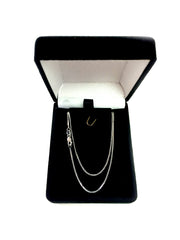 10k White Gold Gourmette Chain Necklace, 1.0mm fine designer jewelry for men and women