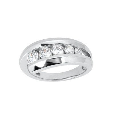 14K Gold Bezel Set Diamond Journey Ring (0.31 ctw) - JewelryAffairs