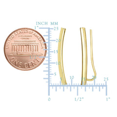 14k Gold Shinny Round Tube Curved Climber Earrings - JewelryAffairs