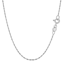 14k White Gold Singapore Chain Necklace, 1.0mm - JewelryAffairs