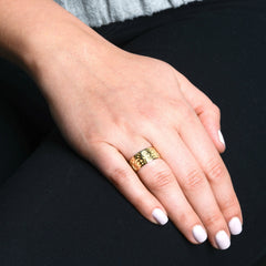14k Yellow Gold 8.8mm Filigree Band Ring - JewelryAffairs